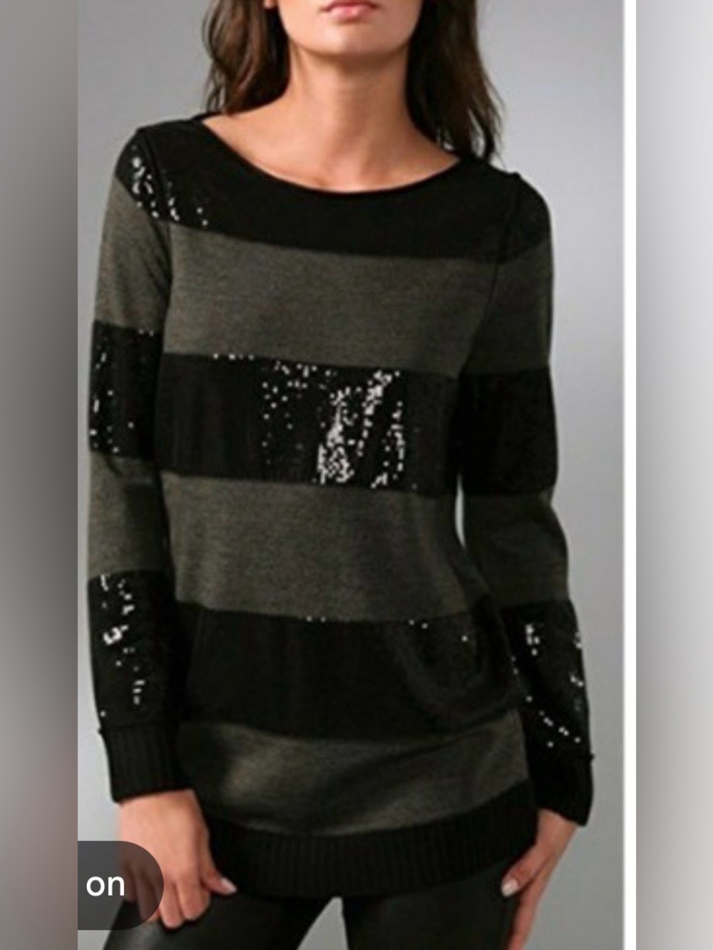 Alice + Olivia striped sequined wool sweater worn once